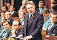  ?? (FRED CHARTRAND/CANADIAN PRESS) ?? Canadian political giant Allan MacEachen’s portfolios included finance minister. He’s shown here in the House of Commons during budget night on Nov. 12, 1981. MacEachen died last month at St. Martha’s Hospital in Antigonish.