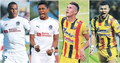  ??  ?? Rony Martínez y Carlo Costly son los olimpistas con más goles al Búho, en tanto que Tejeda y Mario son los castigador­es del León.