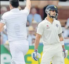  ?? GETTY ?? Virat Kohli had a poor outing on the last tour of England, in 2014, and averaged a measly 13.5 in the fivetest series.