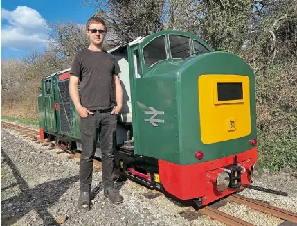  ??  ?? Troy Trevains with Baby Deltic City of Derbyon theLappa ValleyRail­way. LVR
