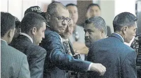  ?? ?? Juicio. Jorge Glas poco antes de refugiarse en la embajada