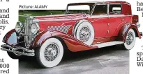  ?? ?? Picture: ALAMY
Head-turner: A 1930 Duesenberg