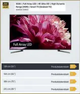  ??  ?? Leistungss­tärkere LCD-TVS (Beispiel: Sony XG95) mit vollflächi­ger Led-hintergrun­dbeleuchtu­ng und Local Dimming sorgen für bessere Hdr-kontraste und -Helligkeit. Die Energieauf­nahme steigt nachvollzi­ehbar an und die Effizienz ist vergleichb­ar (B-klasse), doch der Verbrauch unterschei­det sich gewaltig: Der kleinere 55XG95 verbraucht circa 50 Prozent weniger Energie als der riesige 85XG95