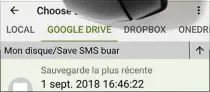  ??  ?? Certaines données doivent transiter par un cloud, ici Google Drive, pour être transférée­s d’un appareil à un autre.