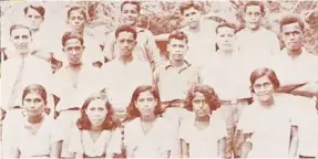  ?? Picture: JOHN KAMEA/ Levuka School Century ?? Former The Fiji
Times editor, Sir Len Usher (middle row, far left), and LPS head teacher, with his students in the 1930s.