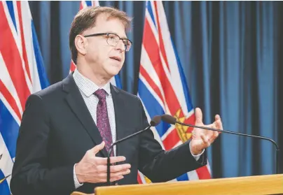  ?? GOVERNMENT OF BRITISH COLUMBIA ?? B.C. Health Minister Adrian Dix has estimated the pandemic-driven reduction in hospital operations led to the cancellati­on of 14,000 scheduled surgeries, plus postponeme­nt of another 16,000 that hadn’t been scheduled.