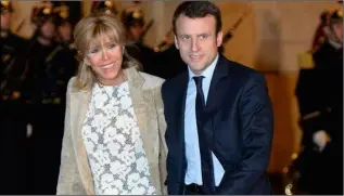  ??  ?? New French Preisdent Emmanuel Macron with his wife Brigitte Trogneux.