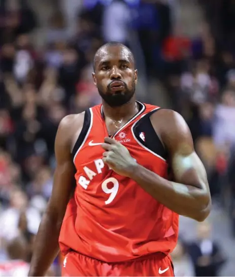  ?? STEVE RUSSELL/TORONTO STAR FILE PHOTO ?? Forward Serge Ibaka was a key deadline addition for the Raptors’ playoff run last year. The squad is not expected to be as busy at this year’s deadline.