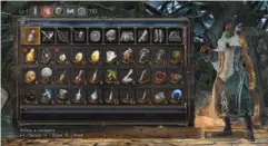  ??  ?? BELOW Dark Souls’ Bottomless Box was an unwieldy thing, but now surplus gear can be disposed of at any bonfire with a button press. You can also use items without leaving the inventory screen