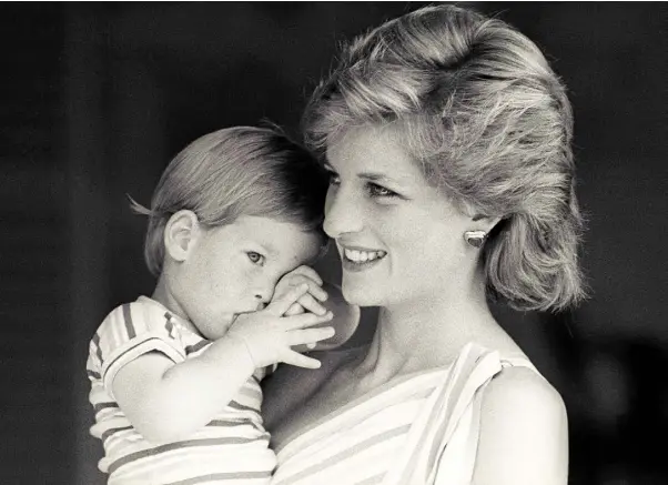  ??  ?? BURIED GRIEF: Prince Harry as a young boy with Diana. Now he has spoken for the first time about how he ‘shut down all his emotions’ after the death of his mother nearly 20 years ago. He revealed last week that he avoided dealing with his pain for...