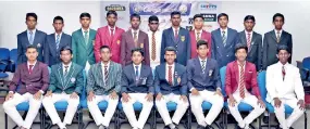  ??  ?? Captains of the confirmed teams that will participat­e in the President's Cup Invitation­al Schools Football Tournament, at the launching ceremony