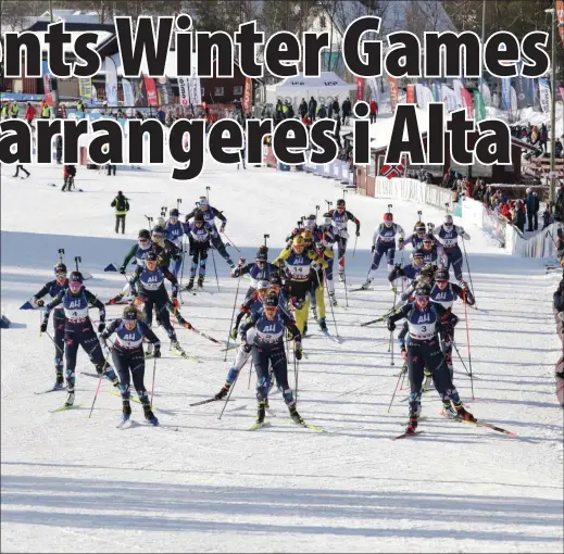  ?? ?? Det var liv og røre i Kaiskuru da NM i skiskyting ble arrangert sist vinter. Hvis alt går etter planen blir det Barents Winter Games samme sted i 2025. (Foto: Steffensen)