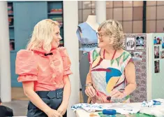  ?? ?? Sew good: host Sara Pascoe meets cheerful new contestant Gillie