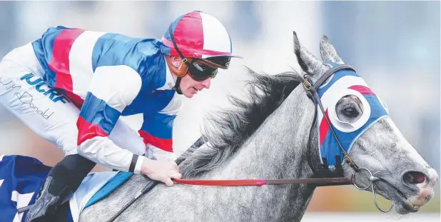  ?? Picture: GETTY IMAGES ?? FRONT RUNNER: Don't Blush Baby, ridden by James McDonald, wins the Off The Track Subzero Handicap during Oaks Day at Flemington.