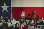  ?? MERIDITH KOHUT — THE NEW YORK TIMES ?? State Rep. Dade Phelan, a Republican who is the House speaker of Texas, speaks at a rally in Beaumont on Feb. 15. He is under pressure for backing the Republican attorney general's impeachmen­t last year.