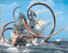  ?? ?? The legendary kraken sea monster envelops a ship