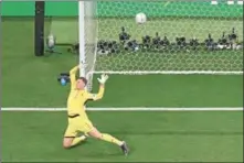  ?? (AFP) ?? Germany’s goalkeeper Manuel Neuer misses to save a shot by Spain’s forward Alvaro Morata during the FIFA World Cup Qatar 2022 Group E match at the Al Bayt Stadium on Sunday.