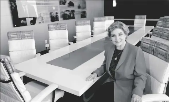  ?? GENARO MOLINA/LOS ANGELES TIMES VIA AP ?? Betsy Berkhemer-Credaire, CEO of 50/50 Women on Boards, is seen in the Tom Bradley Conference Room at City Club LA in downtown Los Angeles in 2021.