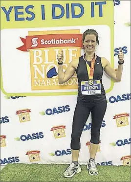  ?? SUbMiTTed ?? Beckey Langille ran the Bluenose Half Marathon in support of the Alzheimer Society last year. This year she’s taking part in Truro’s first Walk for Alzheimer’s.