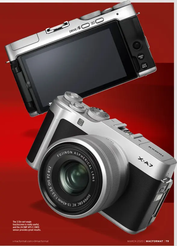  ??  ?? The 3.5in vari-angle touchscree­n is really useful, and the 24.5MP APS-C CMOS sensor provides great results.