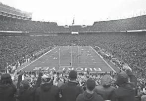  ?? DISPATCH FILE PHOTO ?? Ohio State is expecting over 90,000 fans for Saturday’s home opener against Oregon. Dr. Mysheika Roberts, commission­er for Columbus Public Health, urges people who are not vaccinated to stay home.