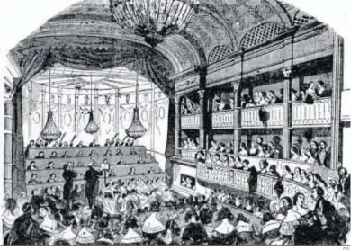  ?? D.S. ?? La Sala de Conciertos del Conservato­rio de París en la década de 1840.