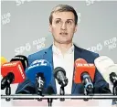  ?? [APA] ?? Sven Hergovich, schnell installier­t als SPÖ-Chef, wird mit der ÖVP regieren.