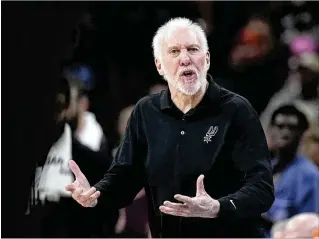  ?? ERIC GAY/ASSOCIATED PRESS ?? Gregg Popovich coached Tech coach Damon Stoudamire for one season in San Antonio. Stoudamire said that one season was a big influence on him as a coach.