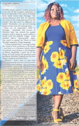  ?? ?? Judith Mudimba aka Pastor Judy