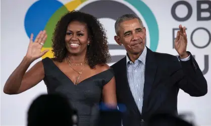  ?? ?? Former US president Barack Obama and first lady Michelle Obama pictured in 2019. Photograph: Ashlee Rezin Garcia/AP