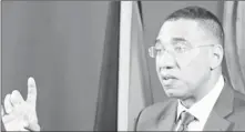  ?? ?? The announceme­nt was made by Prime Minister Andrew Holness yesterday morning at a press briefing at Jamaica House