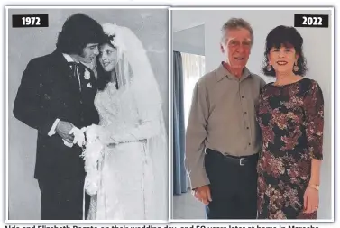  ?? ?? 2022
Aldo and Elizabeth Rogato on their wedding day; and 50 years later at home in Mareeba.