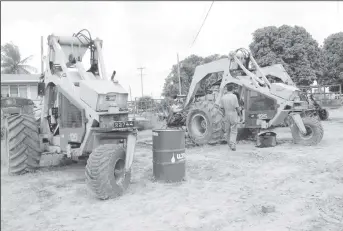  ??  ?? Bell loaders being repaired at the estate