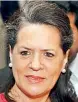  ??  ?? Sonia Gandhi