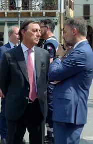  ??  ?? Il confronto
Il sindaco Sergio Giordani (a sinistra) e il senatore leghista Massimo Bitonci