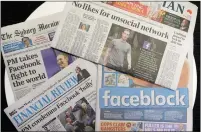  ??  ?? Aussie newspapers hit back at Zuckerberg.