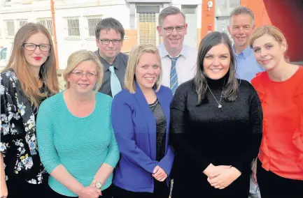  ??  ?? High praise Hamilton Advertiser staff pictured outside the office earlier this year