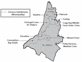  ?? ?? Boundaries of municipali­ties on the northeast Avalon. GOVERNMENT OF CANADA