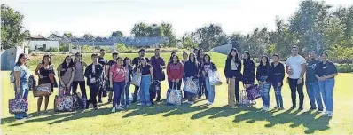  ?? PROVIDED BY CSUSB PALM DESERT CAMPUS ?? Young adults from the Coachella Valley who participat­e with the TRIO Educationa­l Opportunit­y Center at CSUSB took part in a College and Career Exploratio­n Day hosted at the University of Redlands.