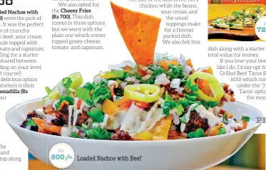  ??  ?? Loaded Nachos with Beef