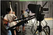  ?? PHOTO BY HANNAH KANIK ?? Los Gatos students film a show called “KCAT's Got Talent” that aired live on June 24. KCAT's in-person video production camp started in early June and runs through the summer.