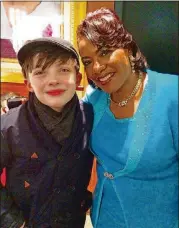  ?? CONTRIBUTE­D ?? Aidan Anderson and Bernice King, daughter of the Rev. Martin Luther King Jr. Aidan was awarded a special Coretta Scott King A.N.G.E.L. Award.