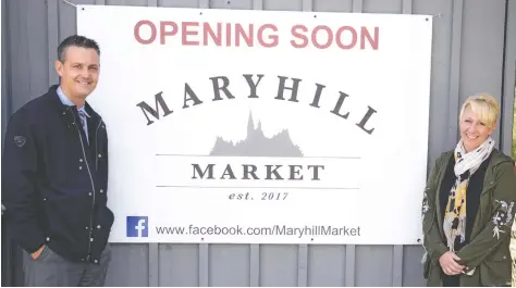  ?? [LIZ BEVAN / THE OBSERVER] ?? The Maryhill Market will be open next month, filling a need for the community with a general store. George and Tara Kanellis bought the building in March and immediatel­y started renovation­s at the St. Charles Street and Maryhill Road location.