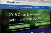  ?? JON ELSWICK / ASSOCIATED PRESS 2017 ?? The White House said Saturday it was suspending a program that pays billions of dollars to insurers to stabilize health insurance markets under the Affordable Care Act.