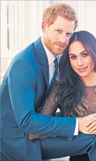  ??  ?? Meghan and Harry pose for engagement photograph in December 2017