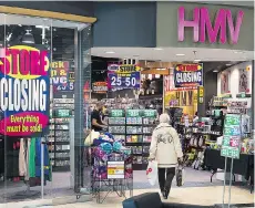  ?? THE CANADIAN PRESS ?? Sunrise Records is placing a major bet on Canadian music sales with plans to move into HMV Canada’s 70 retail spaces.