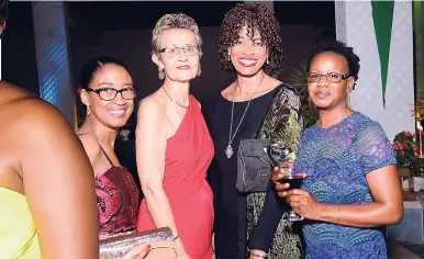  ?? PHOTOS BY SHORN HECTOR/PHOTOGRAPH­ER ?? From left: Aloma Lai, Dr Malenova, Kelly-Anne Chin, and Barbara McIntosh at the MAJ Annual Awards and Banquet.