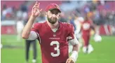  ?? DAVID WALLACE/THE REPUBLIC ?? Rumors and uncertaint­y, at least as far as what the public knows, continue to swirl around the future of Cardinals quarterbac­k Josh Rosen, seen here after a game in December.