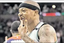  ?? EPA ?? MISSING SOMETHING? Isaiah Thomas point to where his tooth used to be during the Celtics’ win in Game 1