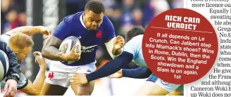 ??  ?? Concern: France are without Virimi Vakatawa for at least two matches. Left: Shaun Edwards